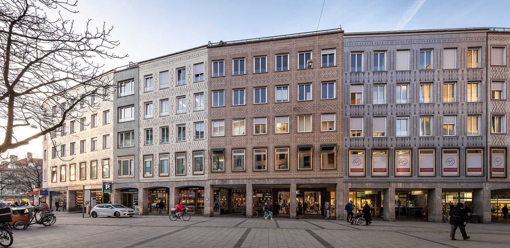Existing ceramic façade – new windows.